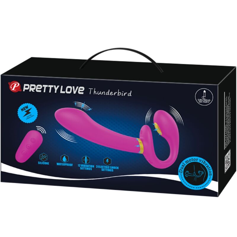 Double stimulateur vibrant télécommandé sans harnais — PRETTY LOVE