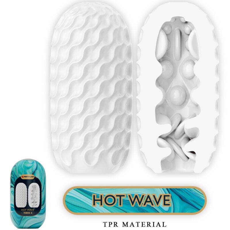 Hot Wave Weißer Texturierter Masturbator — PRETTY LOVE