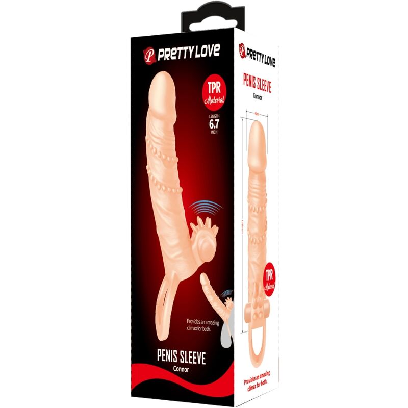 Manchon vibrant avec stimulateur clitoridien — PRETTY LOVE