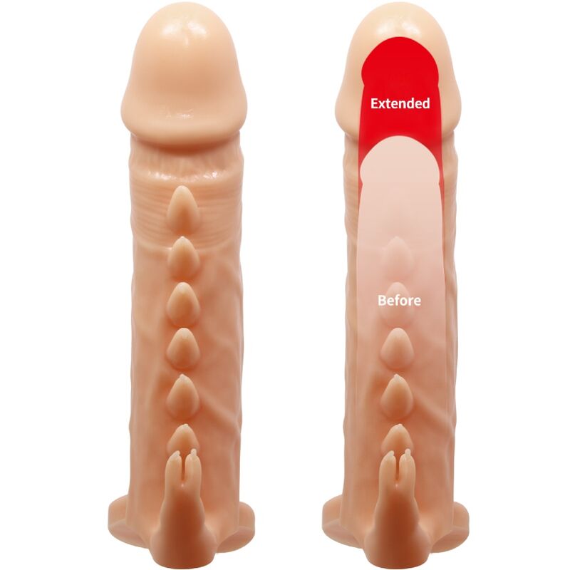 Manchon prolongateur vibrant avec stimulateur clitoridien — PRETTY LOVE