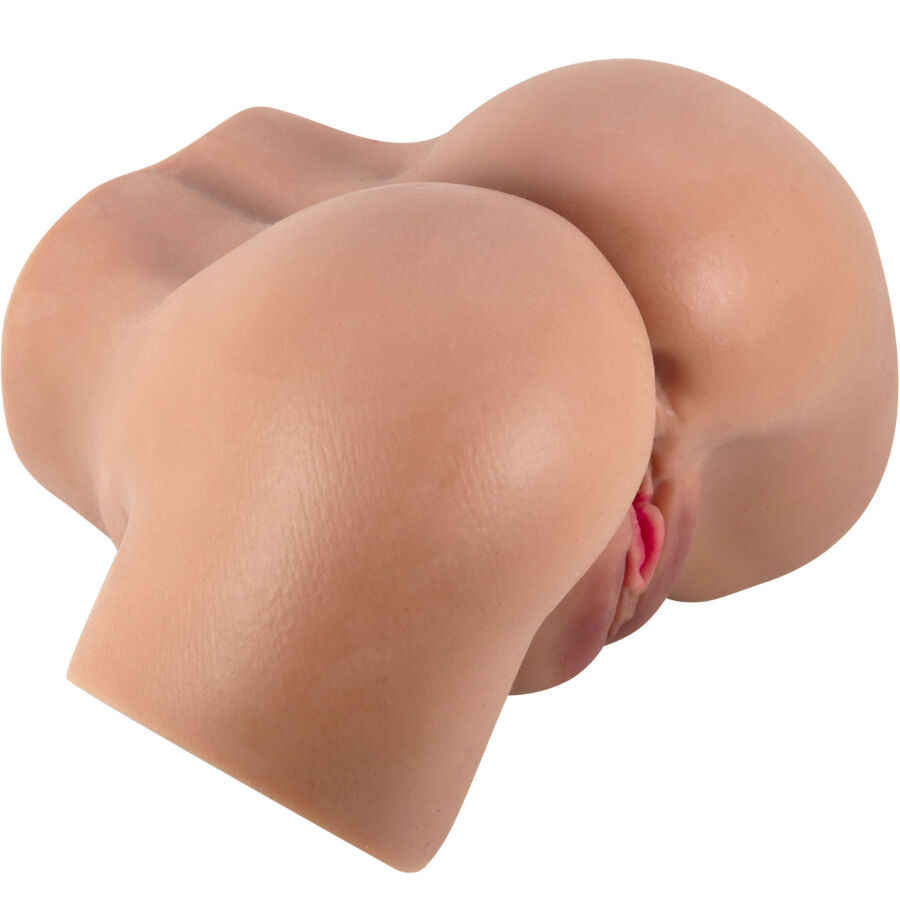Masturbador de entrada dupla realista com vibrador — CRAZY BULL