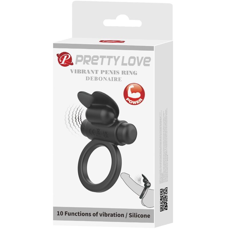 Bague vibrante rabbit avec stimulateur clitoridien — PRETTY LOVE