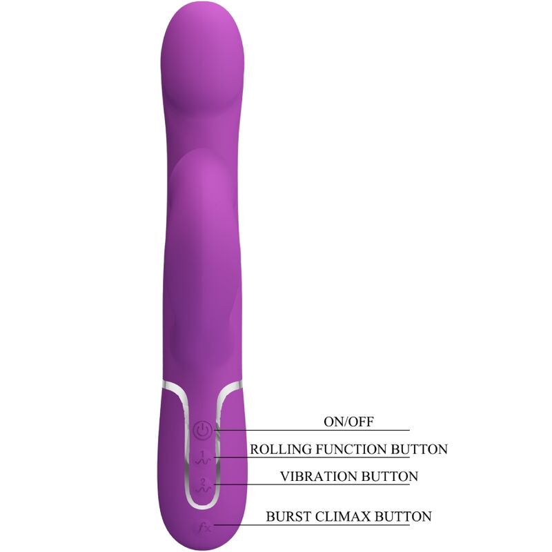 Vibrateur et stimulateur multifonction 4 en 1 violet — PRETTY LOVE