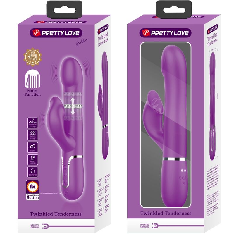 Vibrateur et stimulateur multifonction 4 en 1 violet — PRETTY LOVE