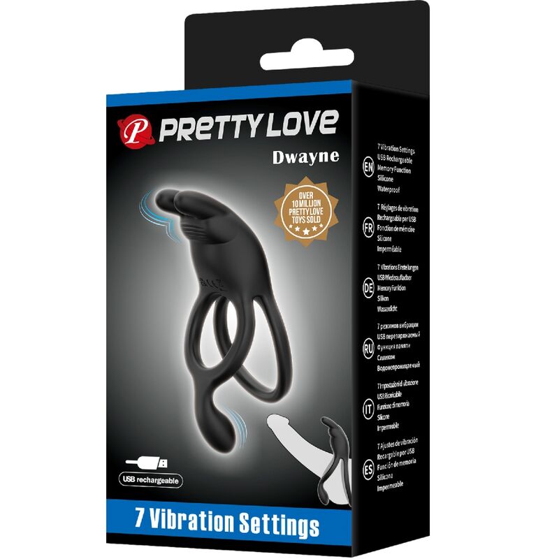 Double anneau vibrant lapin 7 vibrations — PRETTY LOVE