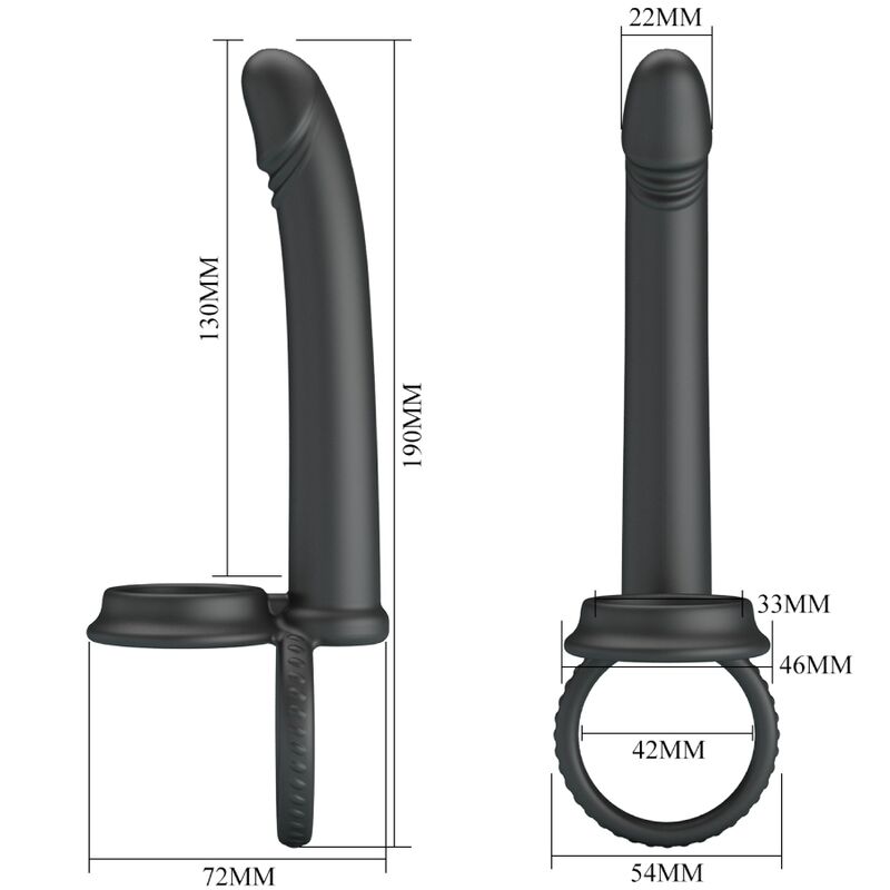 Double anneau pénien vibrant à double stimulation — PRETTY LOVE PARTY UP