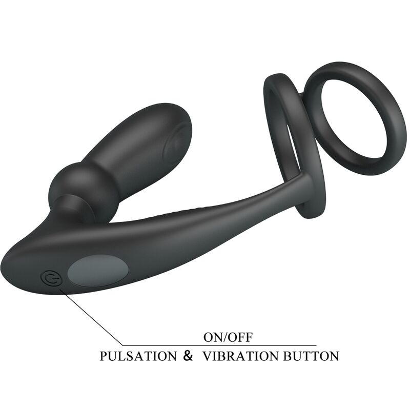 Anneau pénien avec plug anal vibrant Emoni — PRETTY LOVE