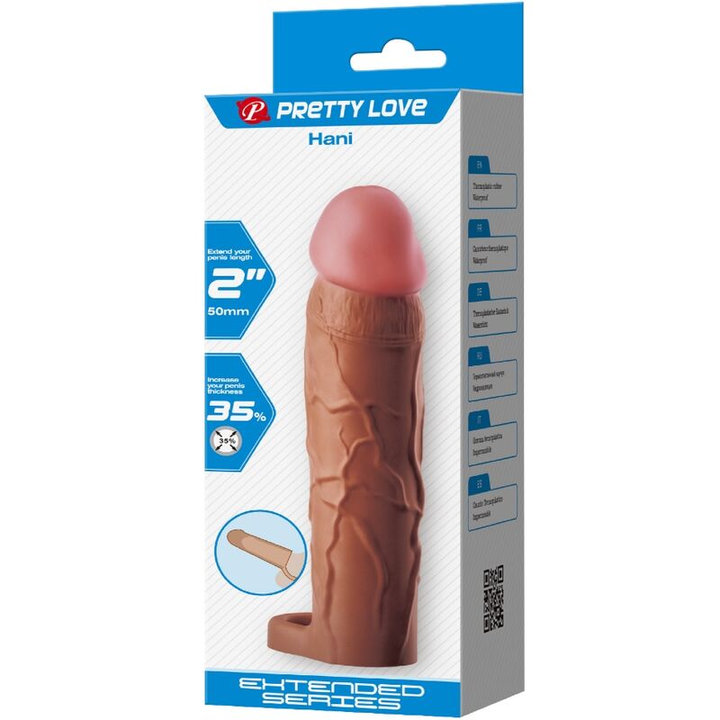 Manchon pénien texturé Hani avec extension de 5 cm — PRETTY LOVE