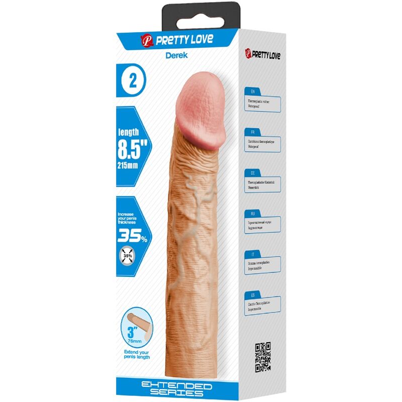 Manchon pénien Derek avec extension de 7,6 cm — PRETTY LOVE