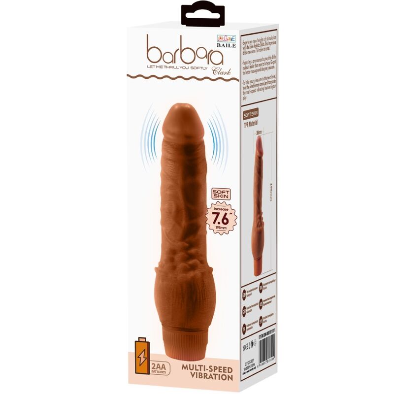 Vibrateur réaliste Barbara 19,5 cm teinte naturelle — BAILE