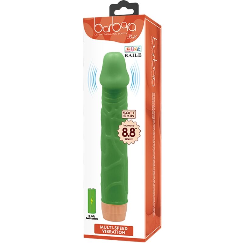 Vibrateur réaliste Bill 22,5 cm vert — BAILE