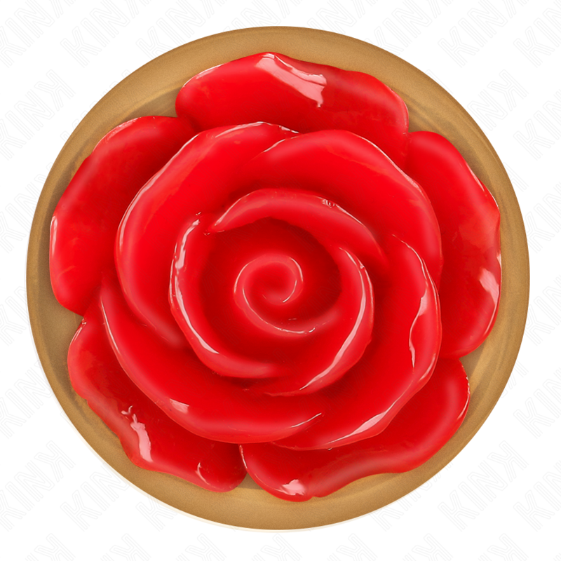 Plug anal en métal or rose avec rose rouge — KINK PLEASURE PLUGS