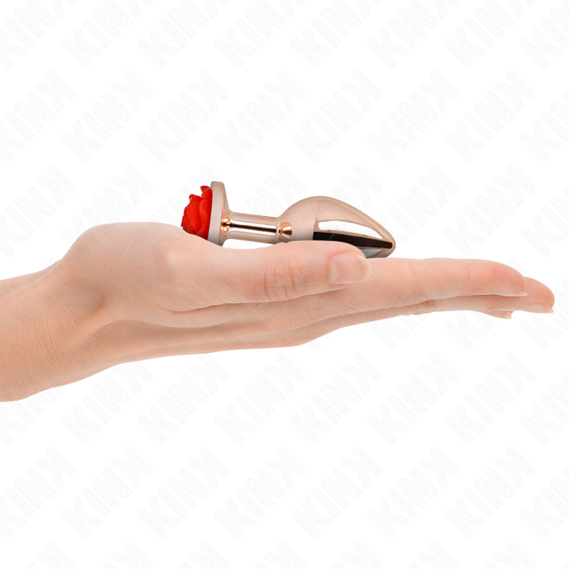 Plug anal orné d'une rose rouge — KINK PLEASURE PLUGS