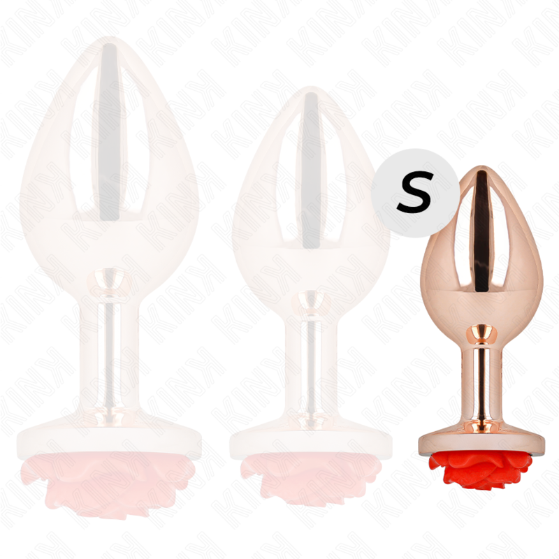 Plug anal orné d'une rose rouge — KINK PLEASURE PLUGS