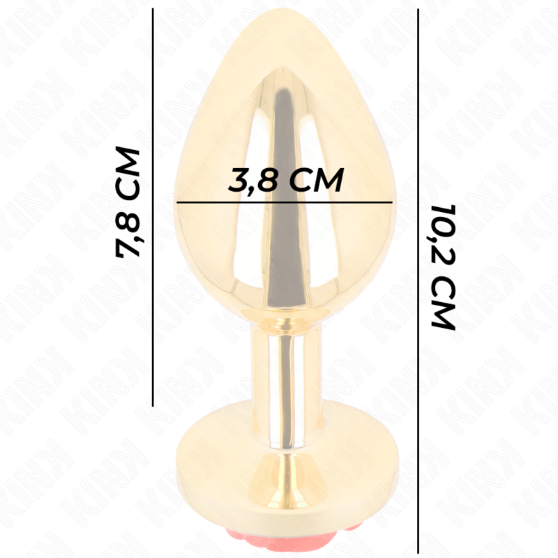 Plug anal métallique orné d'une rose rouge — KINK PLEASURE PLUGS