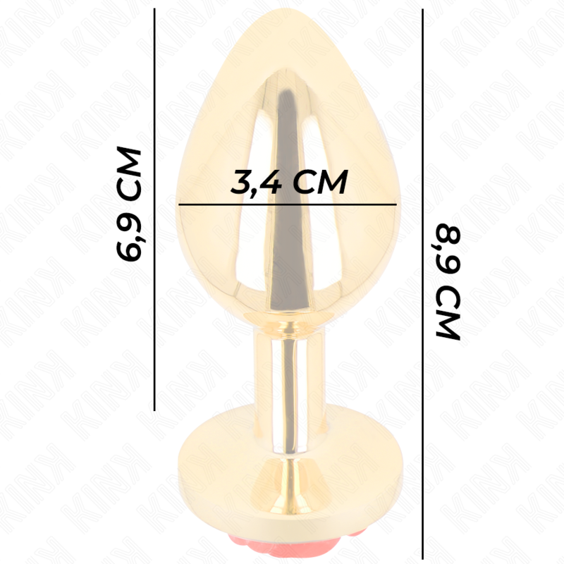 Plug anal métallique orné d'une rose rouge — KINK PLEASURE PLUGS