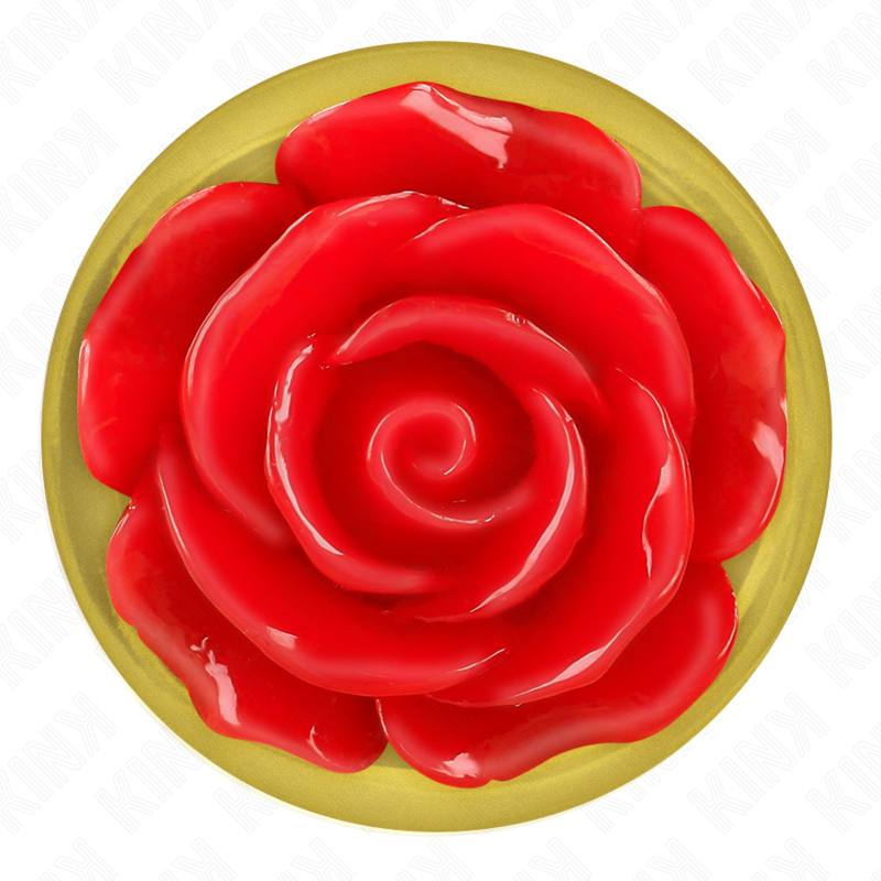 Plug anal métallique orné d'une rose rouge — KINK PLEASURE PLUGS