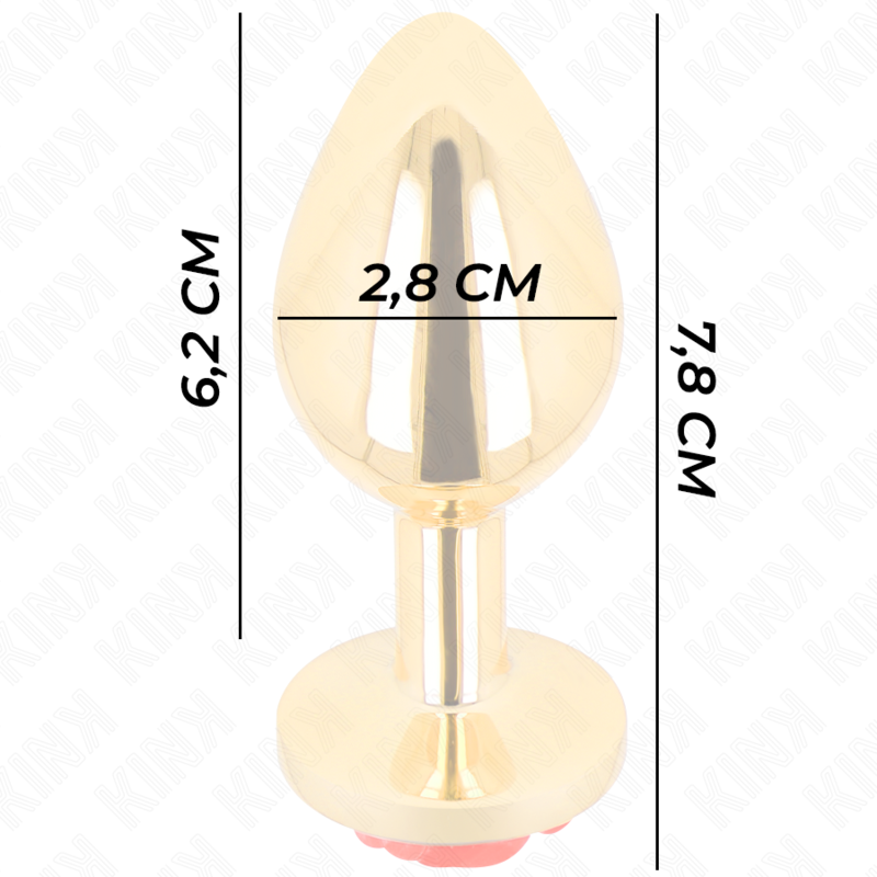 Plug anal en acier orné d'une rose rouge — KINK PLEASURE PLUGS