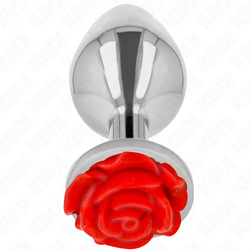 Plug anal métallique rose rouge — KINK PLEASURE PLUGS