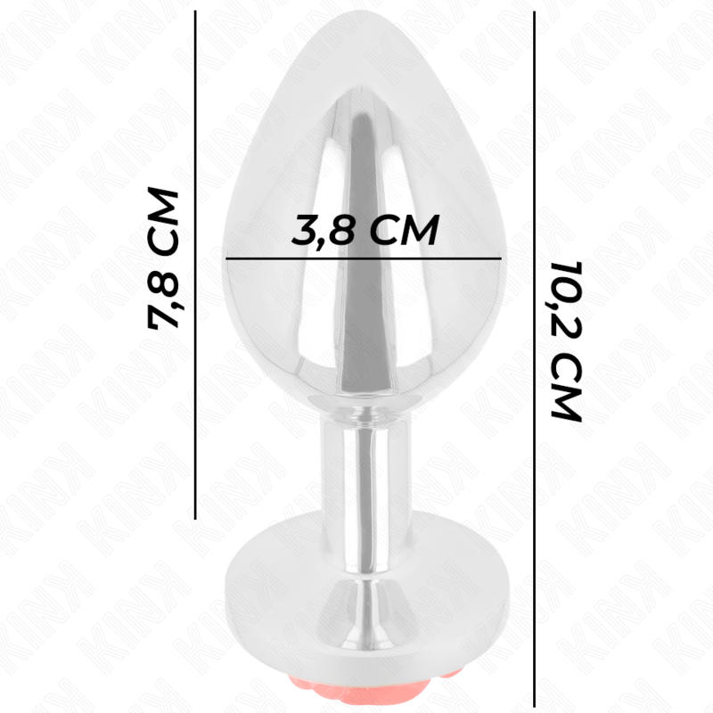 Plug anal métallique rose rouge — KINK PLEASURE PLUGS