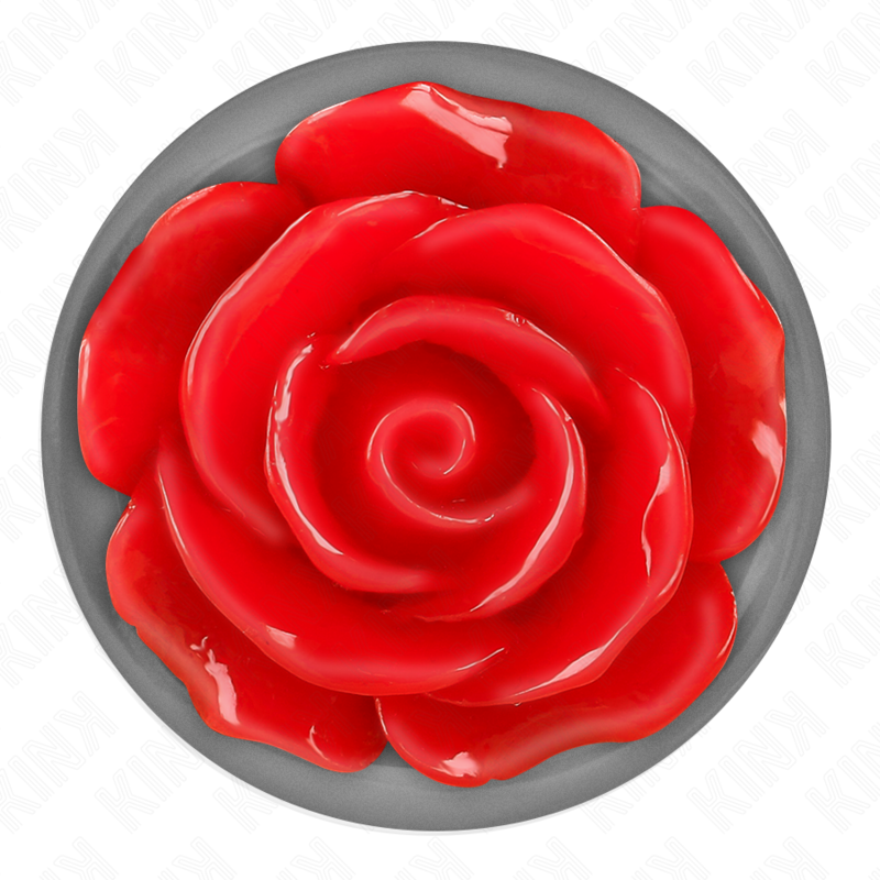 Plug anal métallique rose rouge — KINK PLEASURE PLUGS