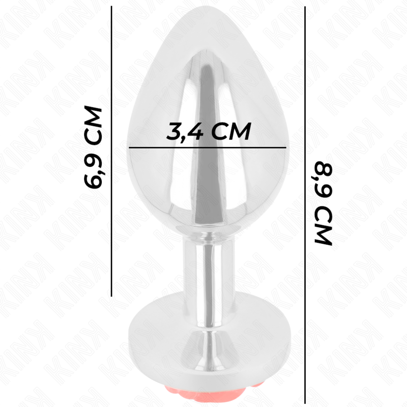 Plug anal métallique orné d'une rose rouge — KINK PLEASURE PLUGS