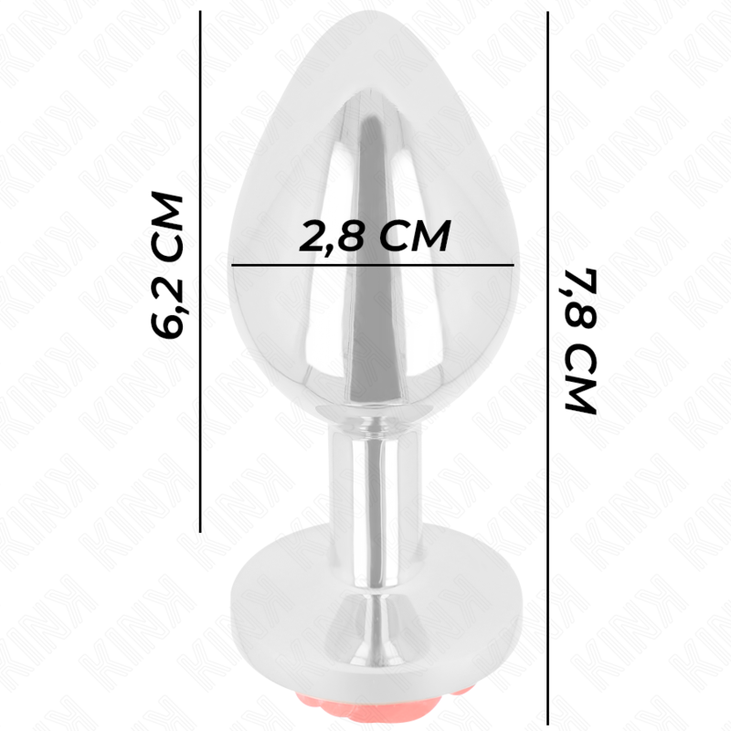 Plug anal métallique orné d'une rose rouge — KINK PLEASURE PLUGS