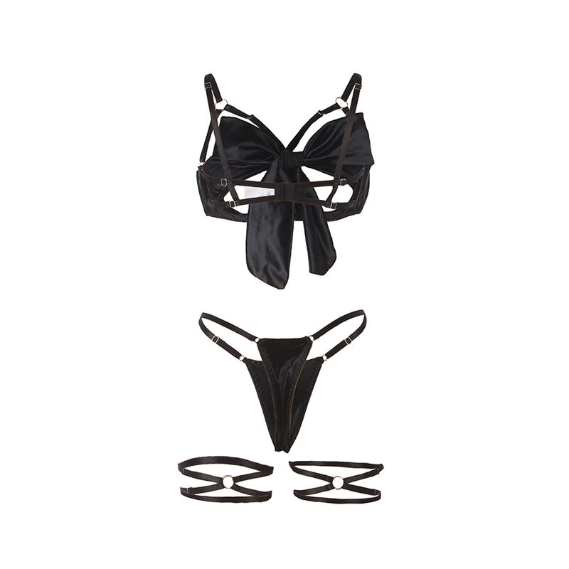Ensemble lingerie noir à nœud réglable — SUBBLIME SETS