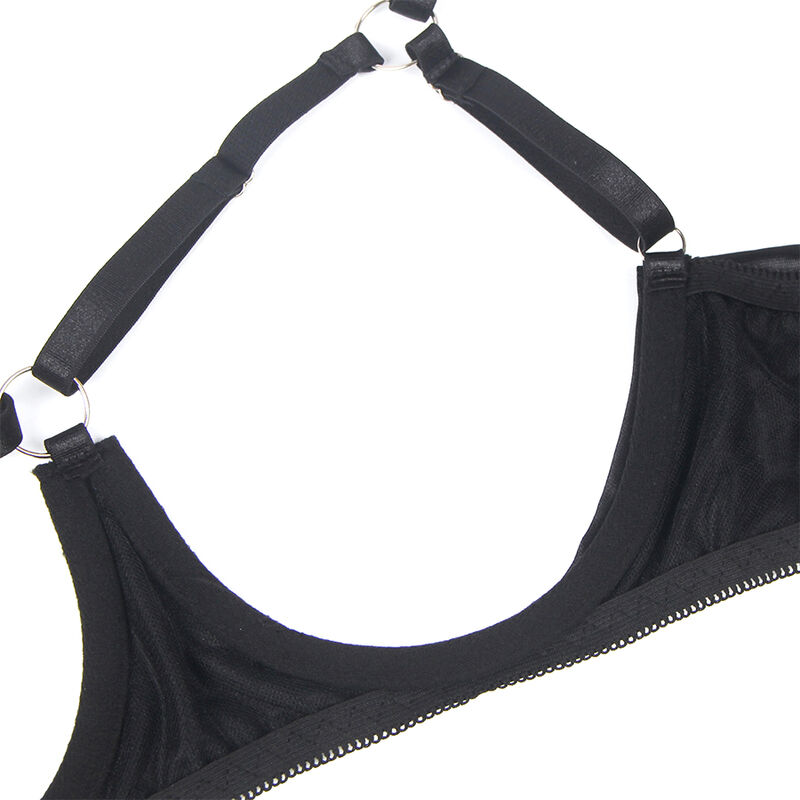 Ensemble soutien-gorge, string et porte-jarretelles avec nœud noir — SUBBLIME SETS