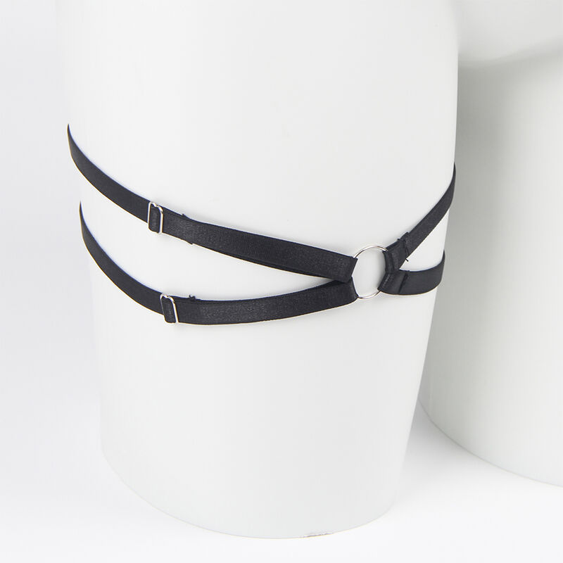 Ensemble soutien-gorge, string et porte-jarretelles avec nœud noir — SUBBLIME SETS