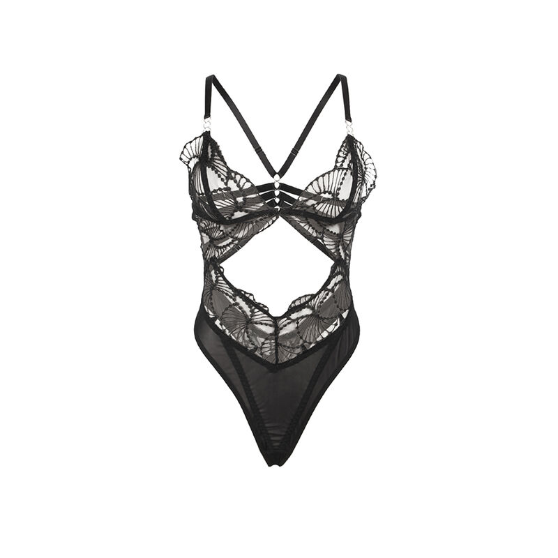 Body transparent dentelle noire à découpes creuses — SUBBLIME BODIES