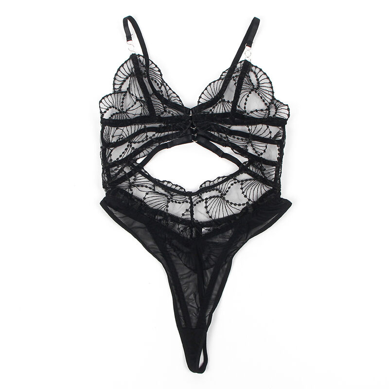 Body transparent dentelle noire à découpes creuses — SUBBLIME BODIES