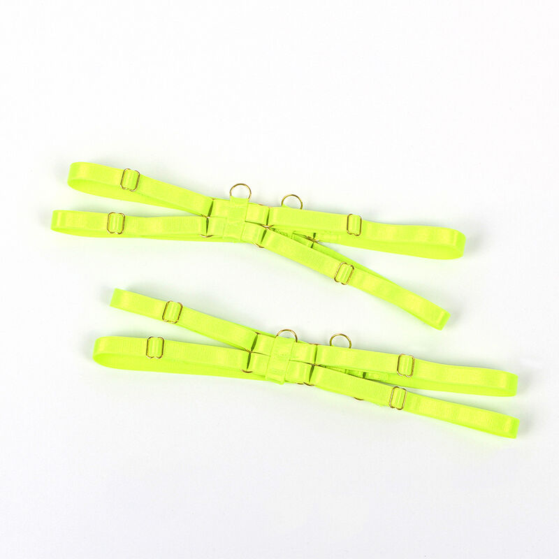 Ensemble soutien-gorge avec collier et détails de jambes vert fluorescent — SUBBLIME SETS