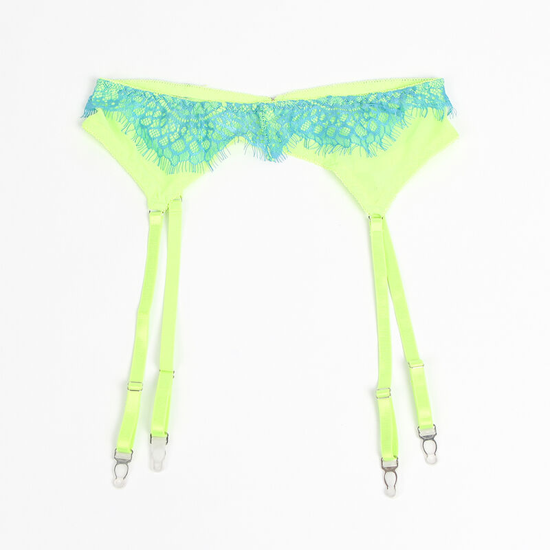 Conjunto sutiã de renda e cinta verde e azul — SUBBLIME SETS