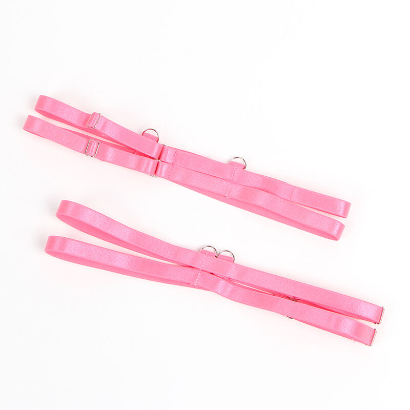 Conjunto sutiã e ligas de renda rosa e violeta — SUBBLIME SETS