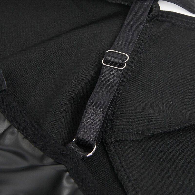Robe à bretelles en cuir noir — SUBBLIME DRESSES
