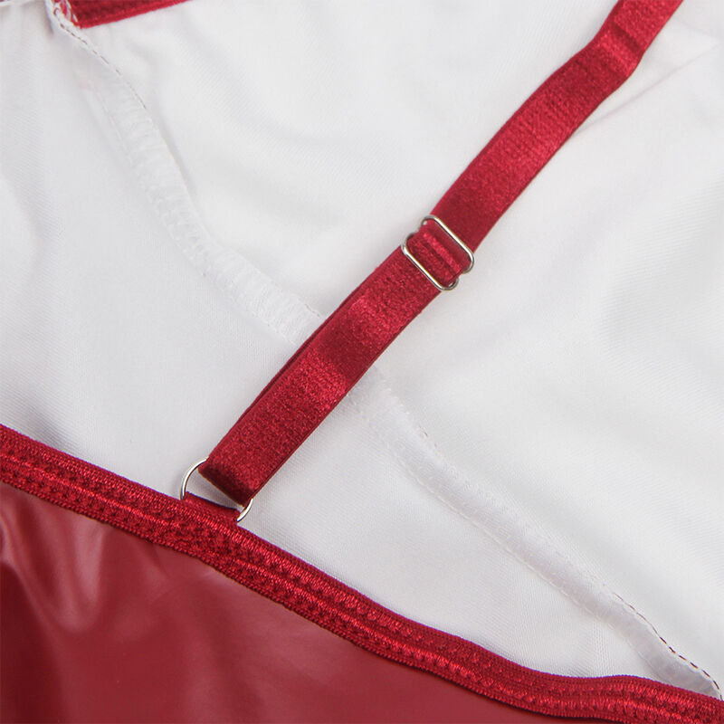 Camicetta da notte in similpelle bordeaux con spalline regolabili — SUBBLIME DRESSES