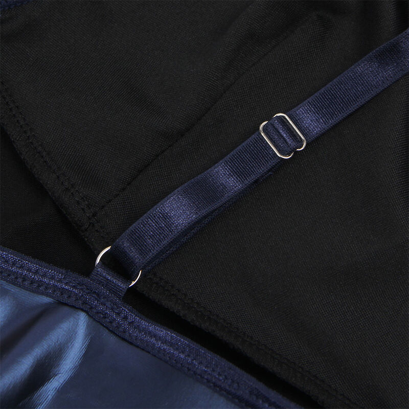 Robe à bretelles en cuir bleu — SUBBLIME DRESSES