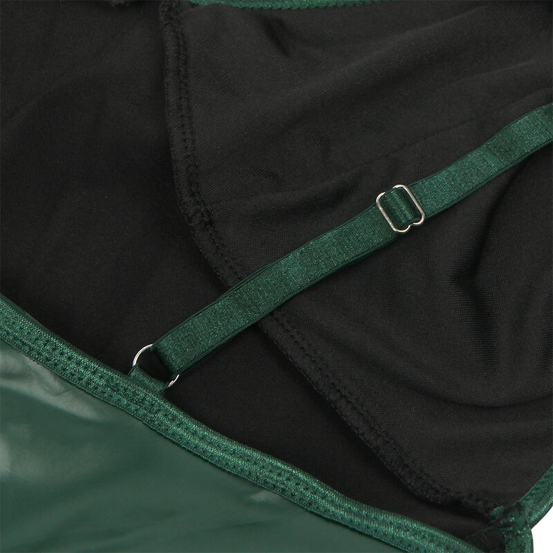 Robe à bretelles en cuir vert — SUBBLIME DRESSES