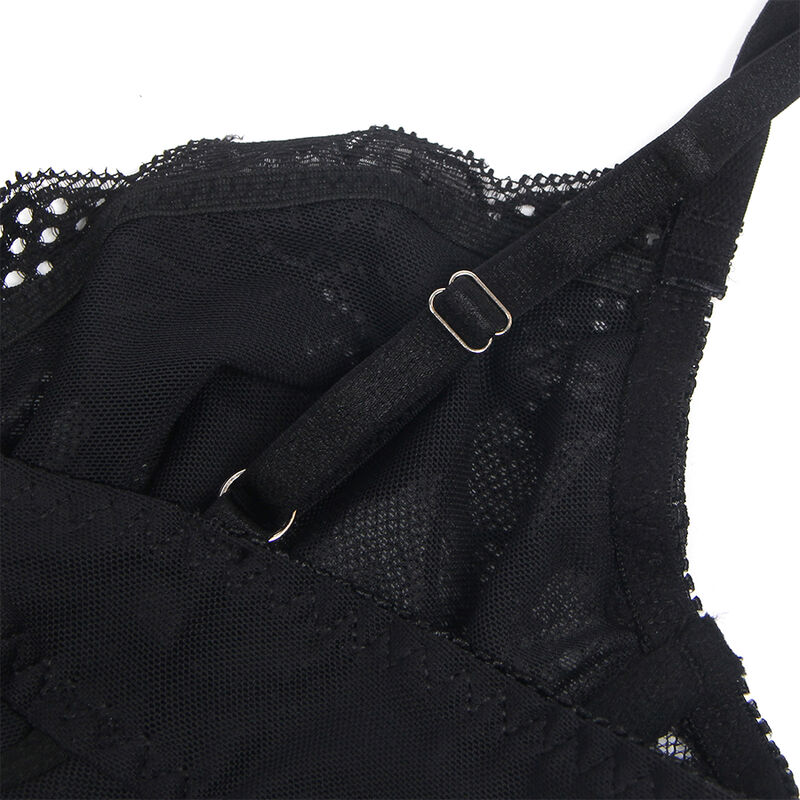Body push-up en dentelle noire à entrejambe ouvert — SUBBLIME BODIES