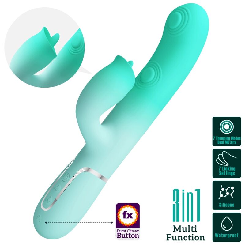 Vibrateur lapin multifonction avec stimulateur clitoridien — PRETTY LOVE FLIRTATION