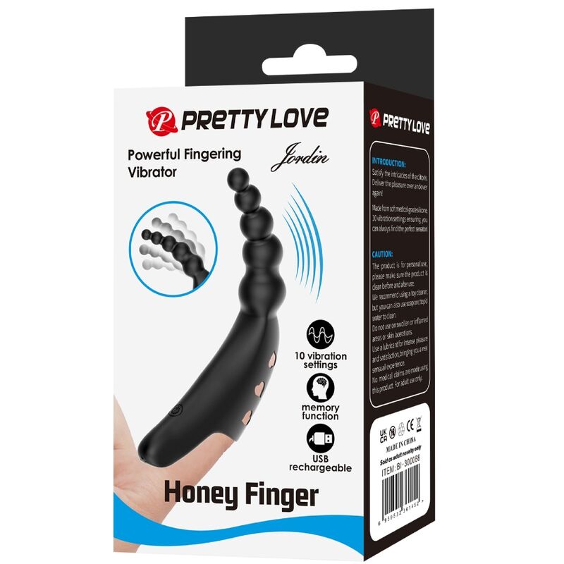 Vibromasseur digital nervuré 10 vibrations — PRETTY LOVE