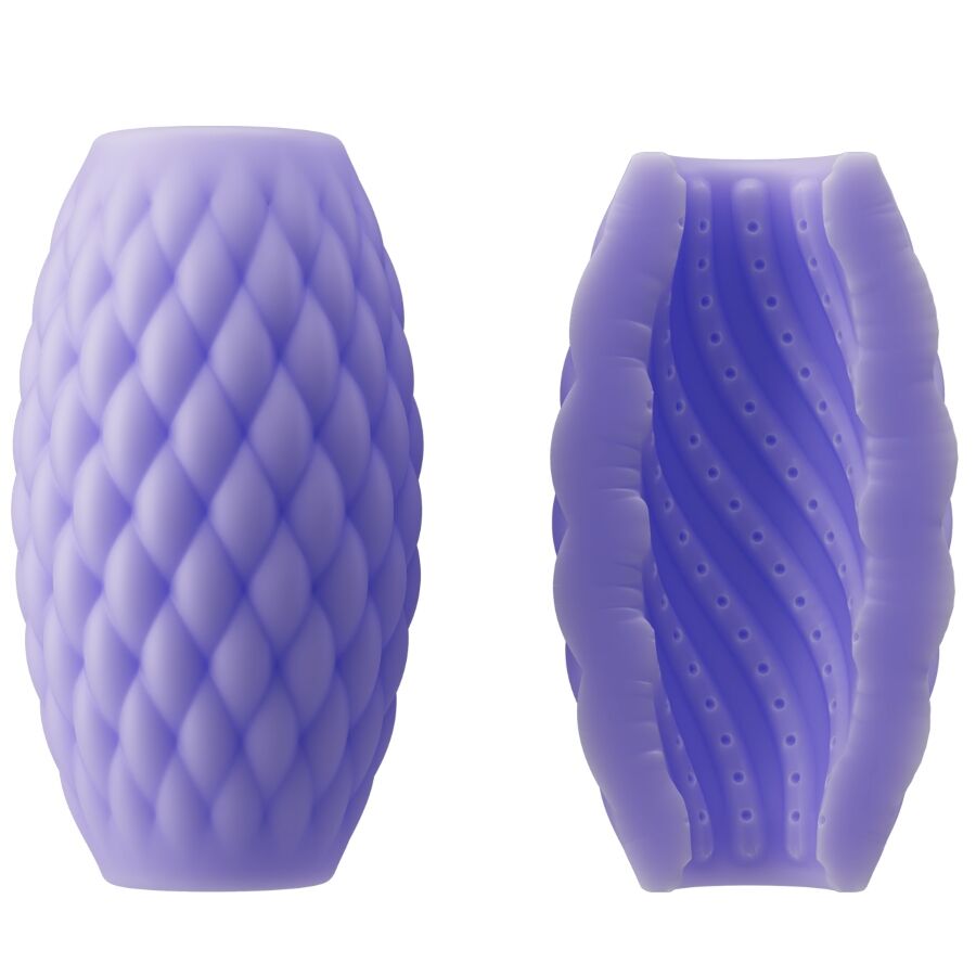 Double-Entry Male Masturbator in Violet TPR — PRETTY LOVE