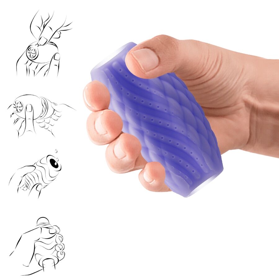Double-Entry Male Masturbator in Violet TPR — PRETTY LOVE