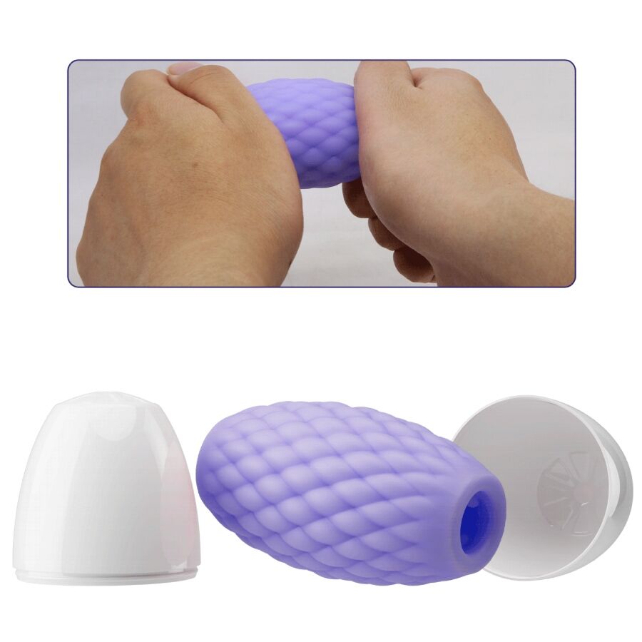 Double-Entry Male Masturbator in Violet TPR — PRETTY LOVE