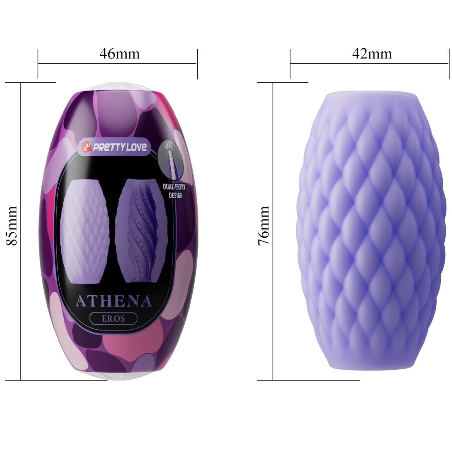 Double-Entry Male Masturbator in Violet TPR — PRETTY LOVE