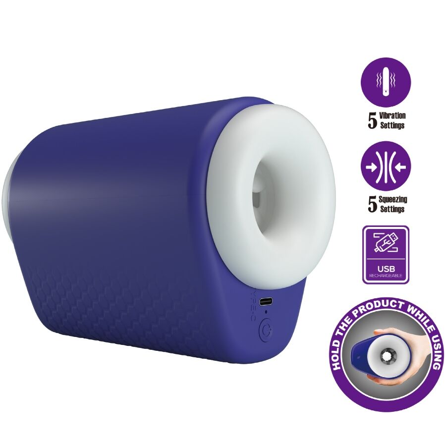 Masturbateur vibrant à ventouse violet — PRETTY LOVE MALE