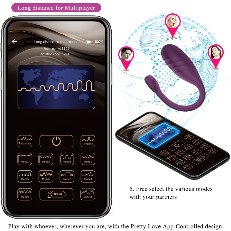 Vibrateur connecté Leviathan violet — PRETTY LOVE SMART