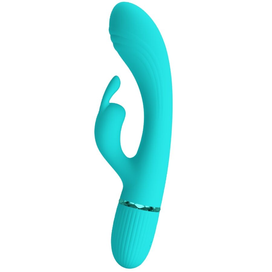 Vibrateur lapin turquoise à stimulation double — PRETTY LOVE FLIRTATION