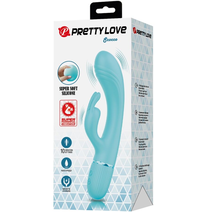 Vibrateur lapin turquoise à stimulation double — PRETTY LOVE FLIRTATION